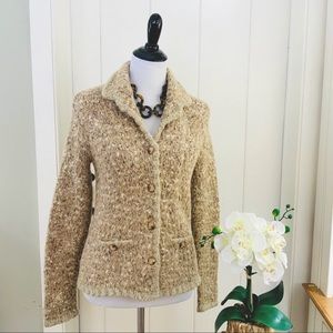 CHARTER CLUB Tan Alpaca Blend Blazer Cardigan